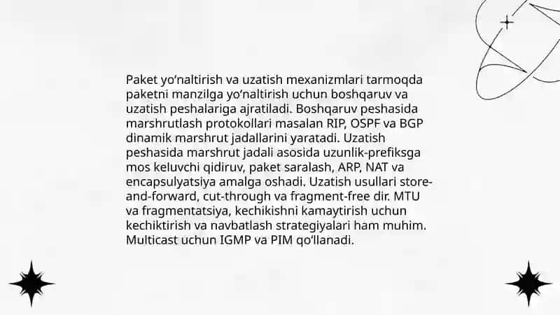 Paketli ishlov berish tizimlari va ularning xususiyatlari 4