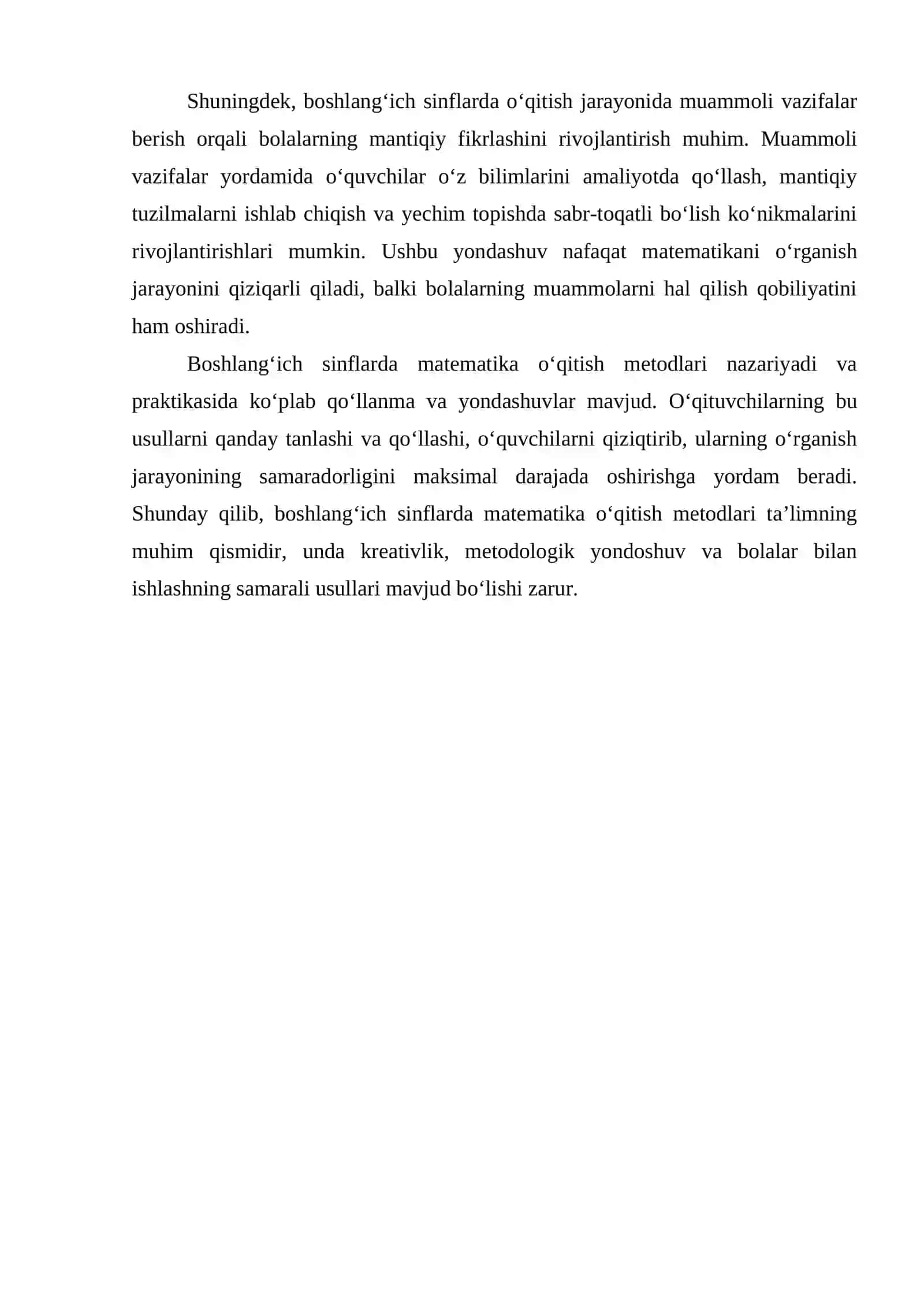 BOSHLANG‘ICH SINFLARDA MATEMATIKA O‘QITISH METODLARI 4
