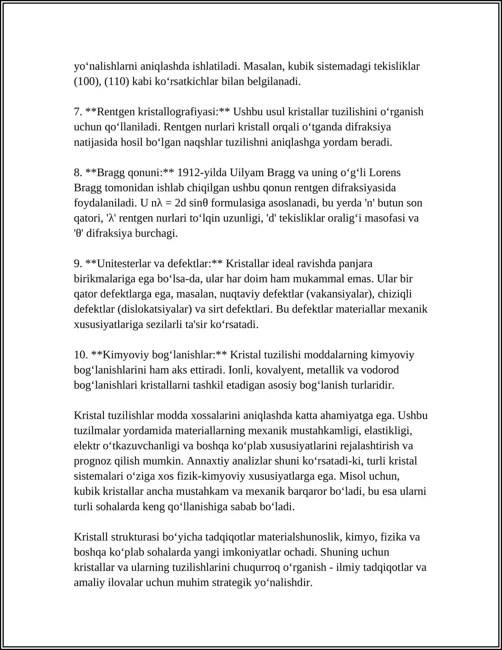 MODDALARNI KIRISTAL TUZILISHI 4