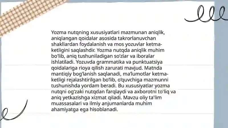 Adabiy tilning ogʻzaki va yozma shakli 4