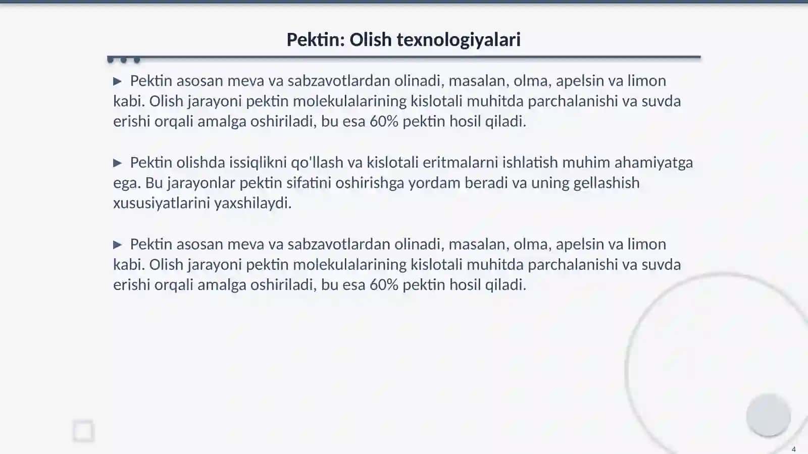 Xitozan, pektin, fibroinlarni olish va tozalash usullari 4