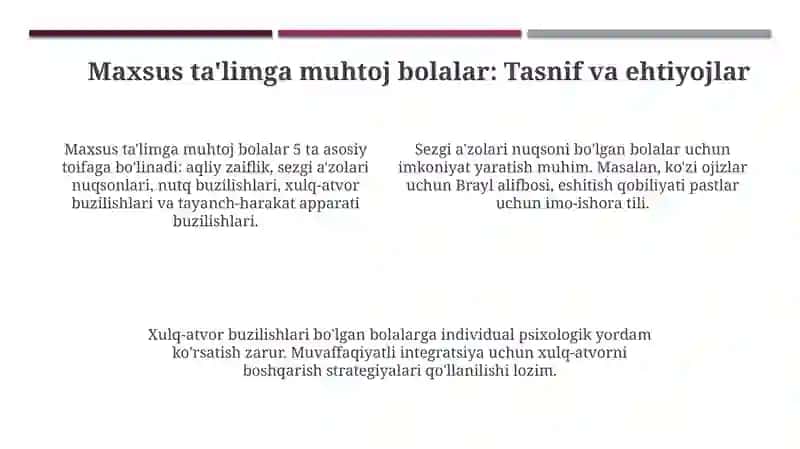 Alohida ta'lim ehtiyojlariga ega bolalarni inklyuziv ta'lim va tarbiyalash konsepsiyasi 4