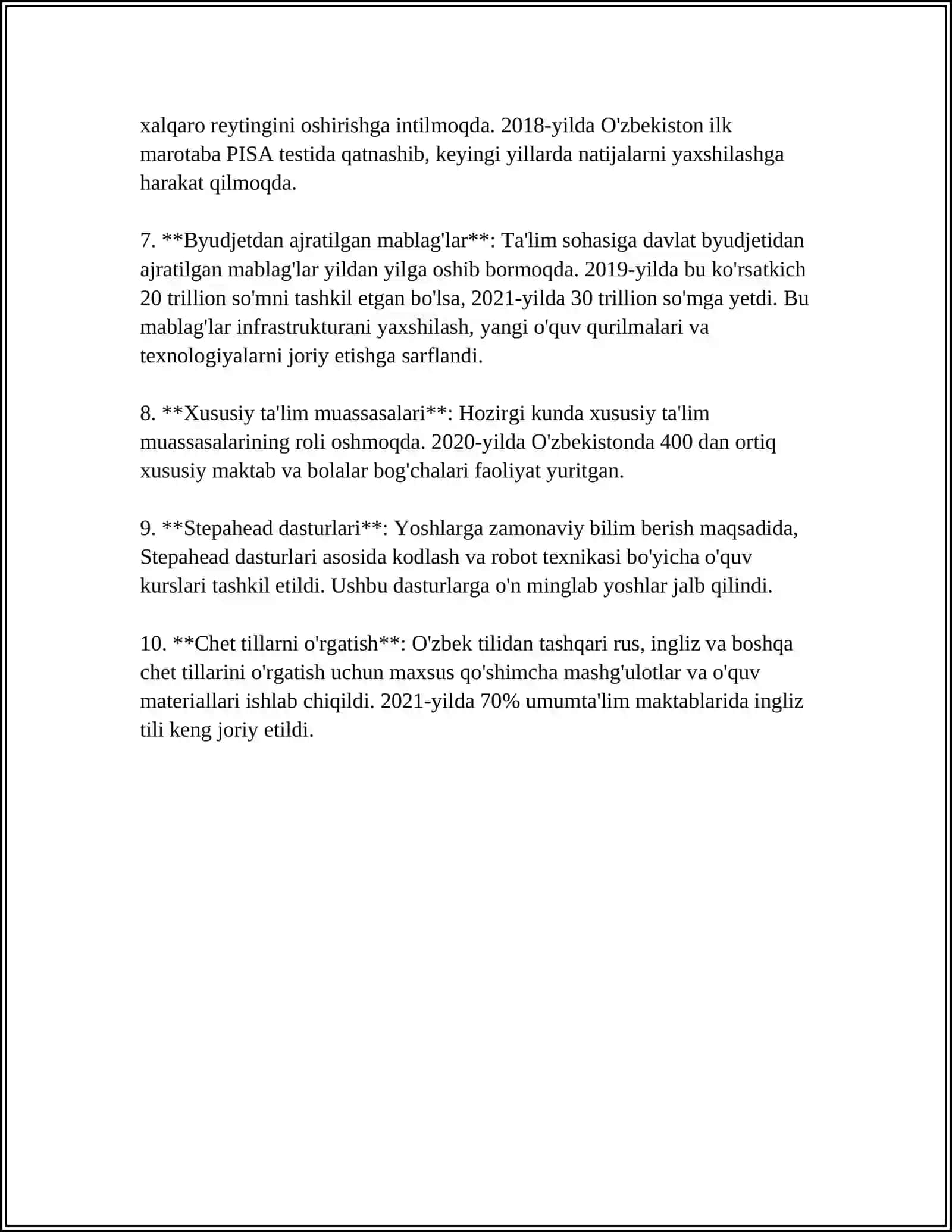 ÓZBEKISTONDA IJTIMOIY SOHADA AMALGA OSHIRILGAN ISLOHOTLAR VA UNING MAZMUN MOHIYATI 4