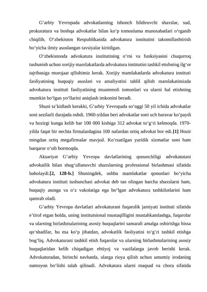 ADVOKATURA INSTITUTIDA XORIJIY TAJRIBA VA XALQARO STANDARTLAR 4