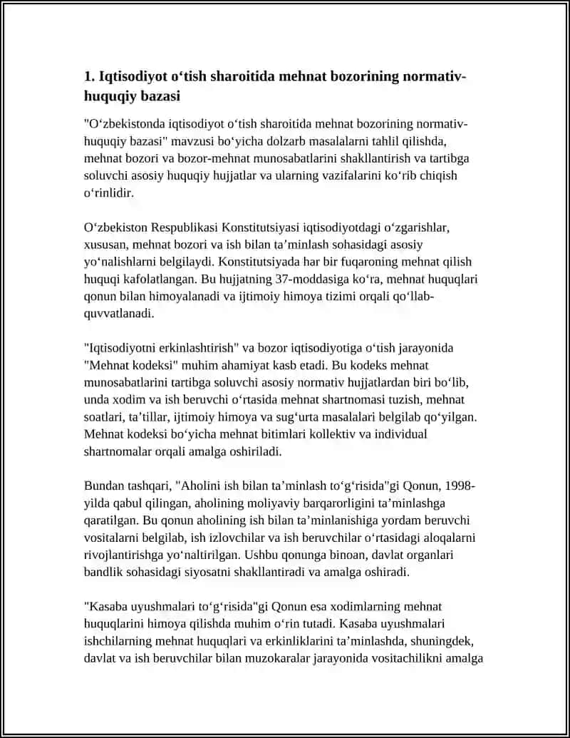 IQTISODIYOTNNG OTISH SHAROITIDA BOZOR-MEHNAT MUNOSABATLARINING SHAKLLANISHINI TARTIBGA SOLISH 4