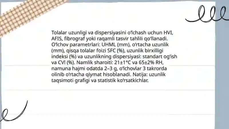 Paxta mahsulotlarini sifatini baholash 4