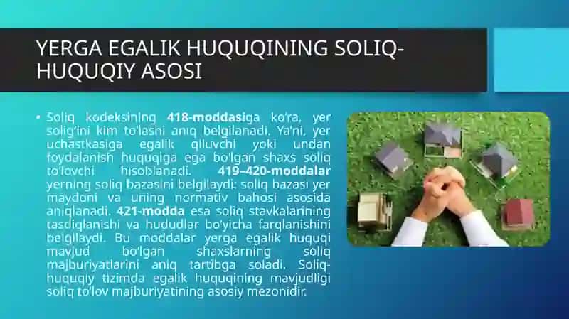 YERGA EGALIK HUQUQI, O‘ZARO OLDI-SOTDI SHARTNOMALARINING MOHIYATI 4