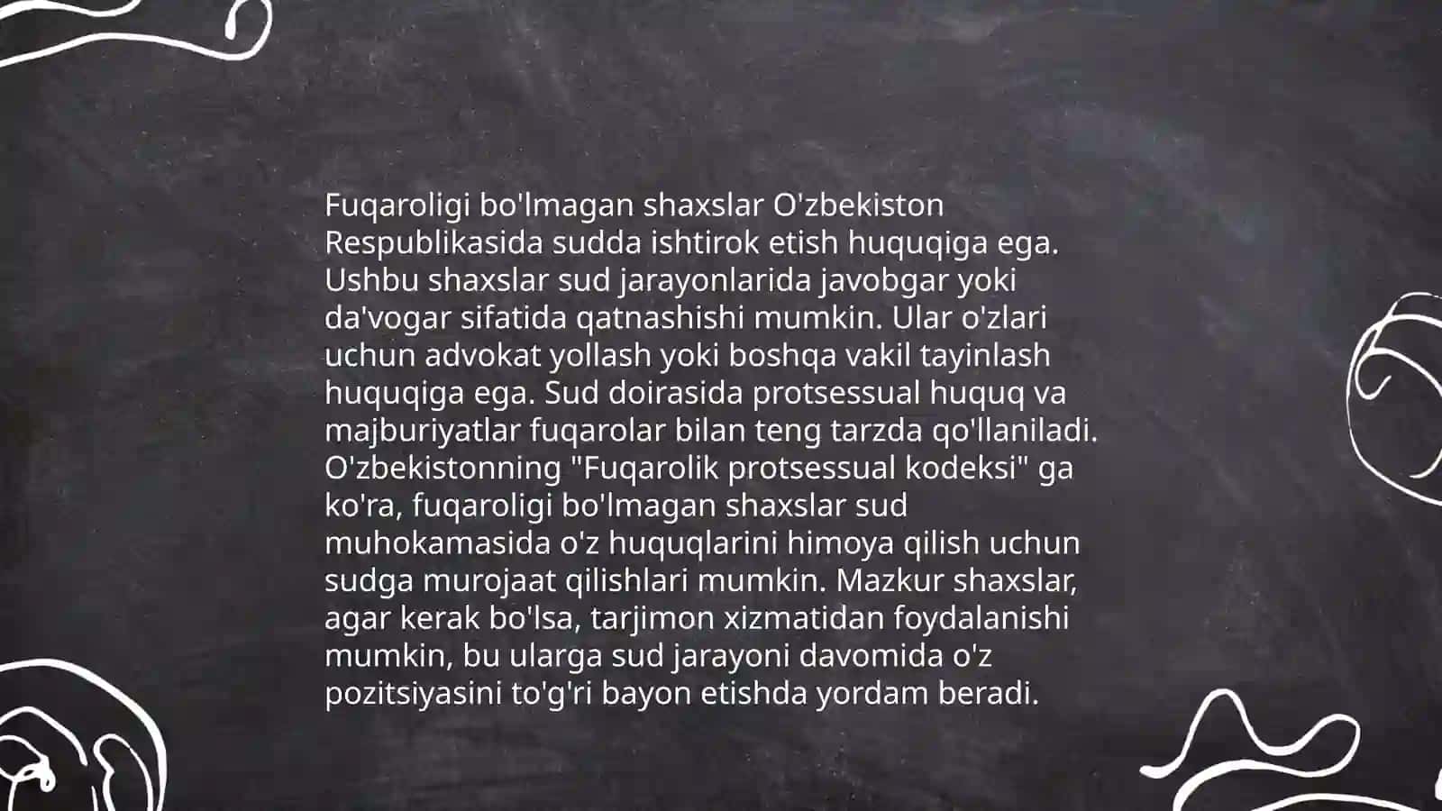 Chet el fuqarolarining fuqarolik protsessidagi huquqiy maqomi 4