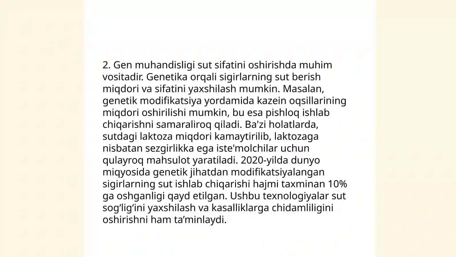Transgen texnikasidan sut tarkibini yaxshilash maqsadida foydalanish texnologiyasi 4