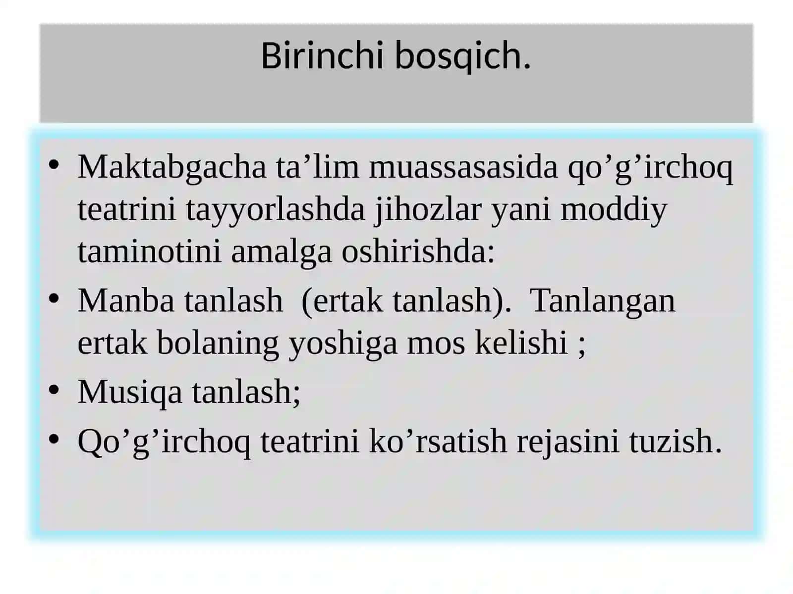 Qo’g’irchoq teatriga tayyorgarlik ko’rish va kerakli jihozlarni tayyorlashgao’rgatish 4