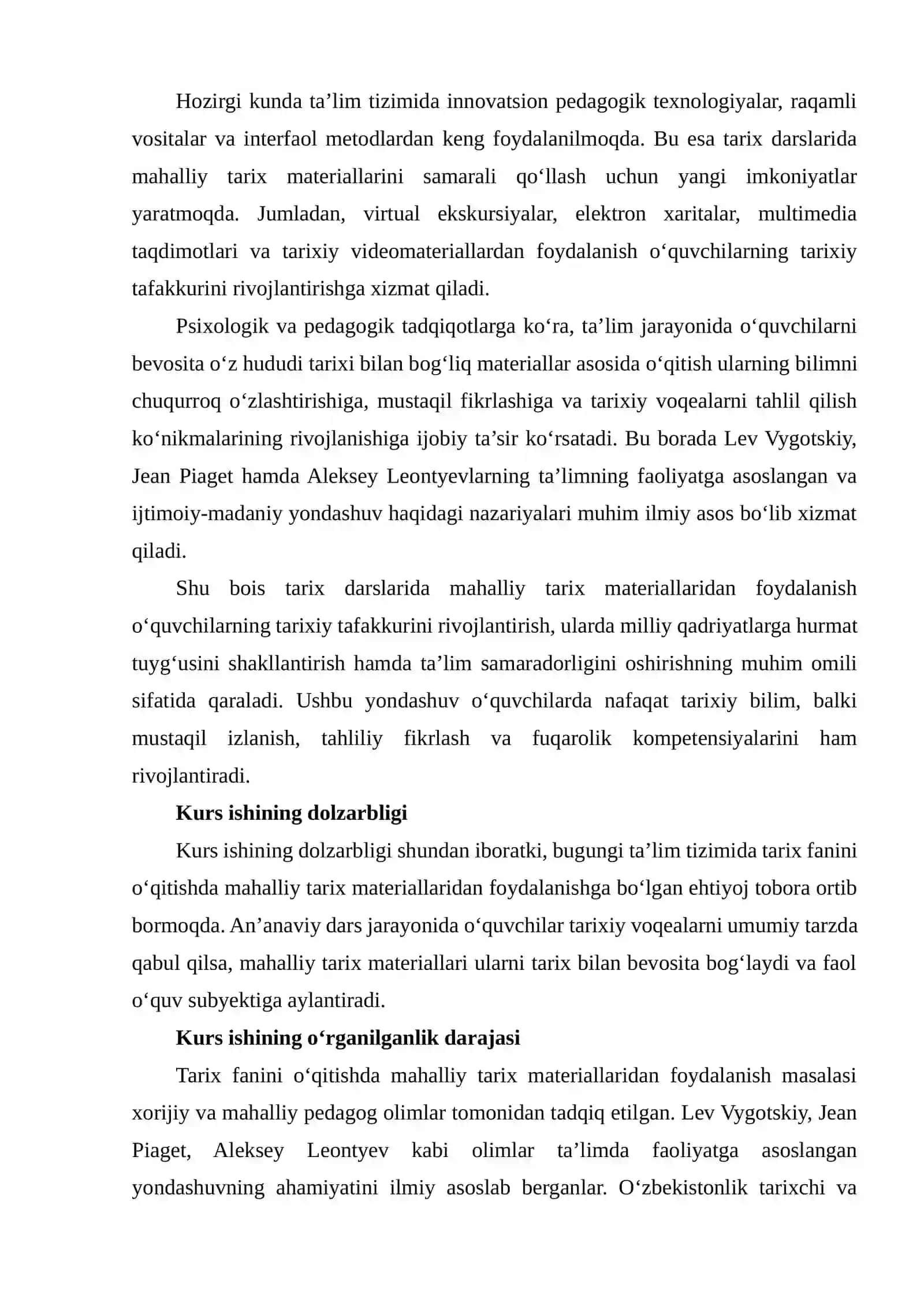 "Tarix darslarida mahalliy tarix materiallaridan foydalanish metodikasi" 4