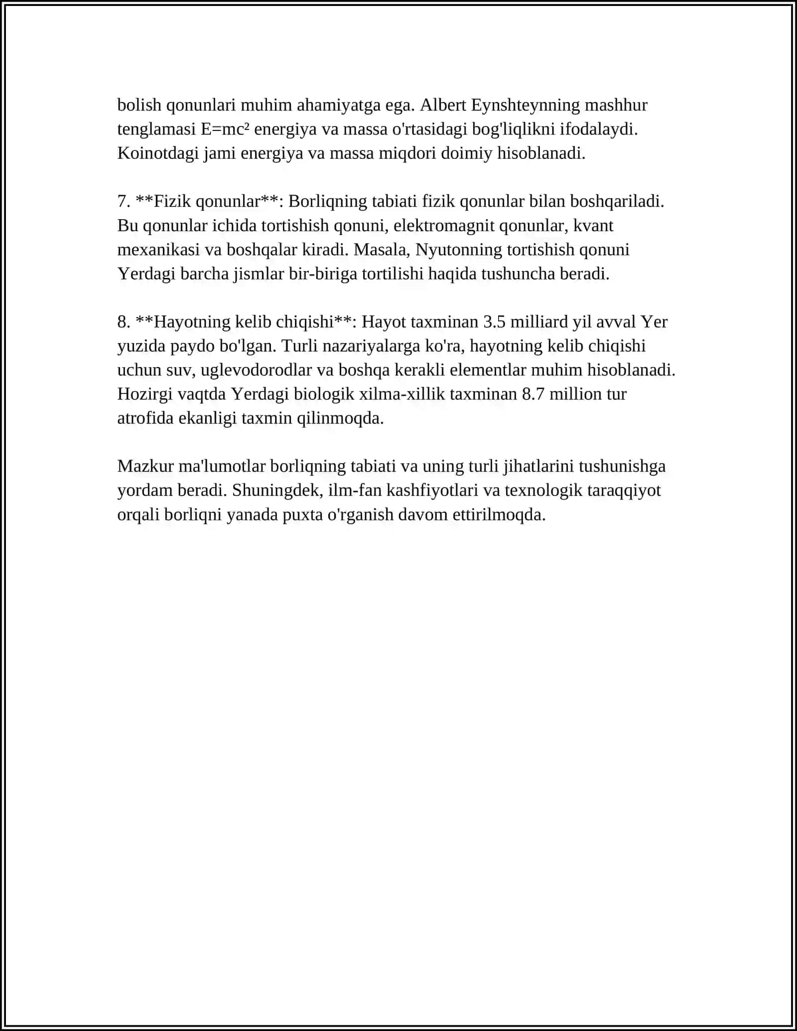 BORLIQ (ONTOLOGIYA) VA RIVOJLANISH FALSAFASI 4