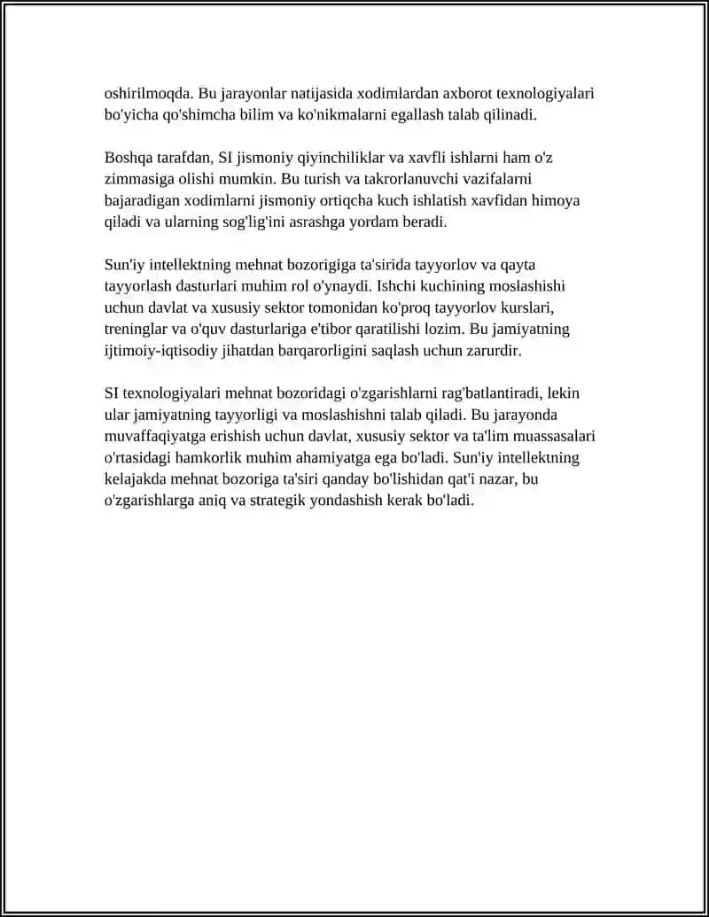 SUNIY INTELLEKT - XAVF QULAYLIK, VA KELAJAKDAGI OZGARISHLAR 4