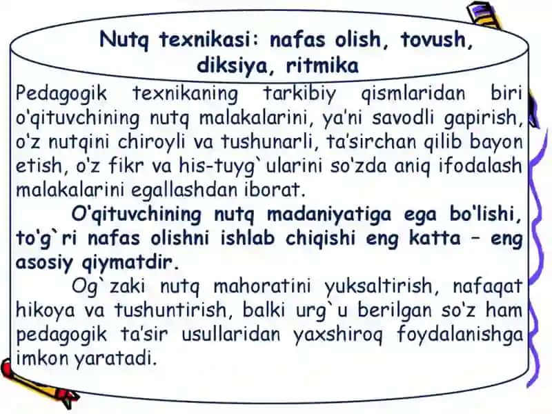 Hozirgi kunda o‘qituvchi nutq texnikasi va notiqlik madaniyatini takomillashtirish muammolari 4