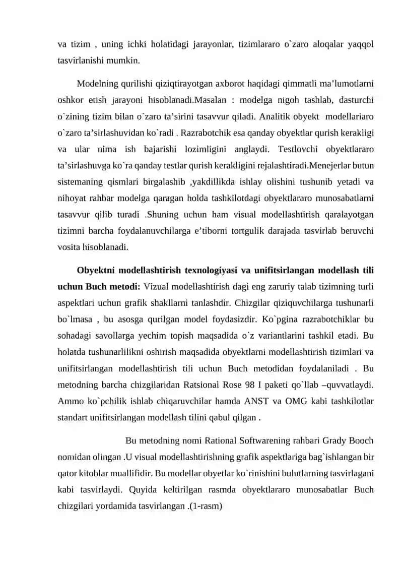 Obyektga yo’naltirilgan paradigma. DT va UML modellarini ishlab chiqish 4