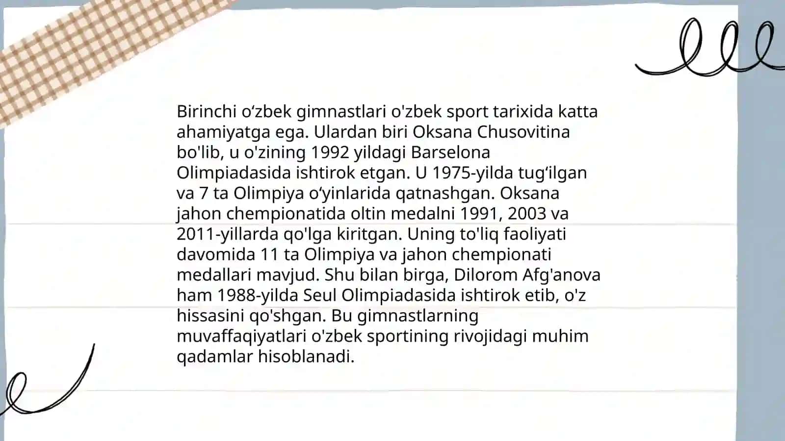 Gimnastikanin' o'zbekistanda rawajlaniw tariyxi 4