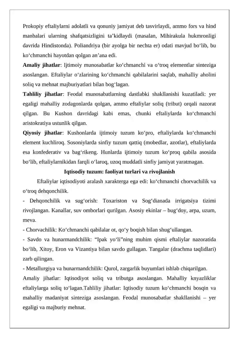 Eftaliylar davlatida ijtimoiy-iqtisodiy tuzum 4
