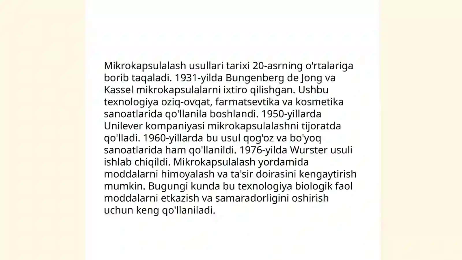 Dorivor moddalarni mikrokapsulalash usullari 4