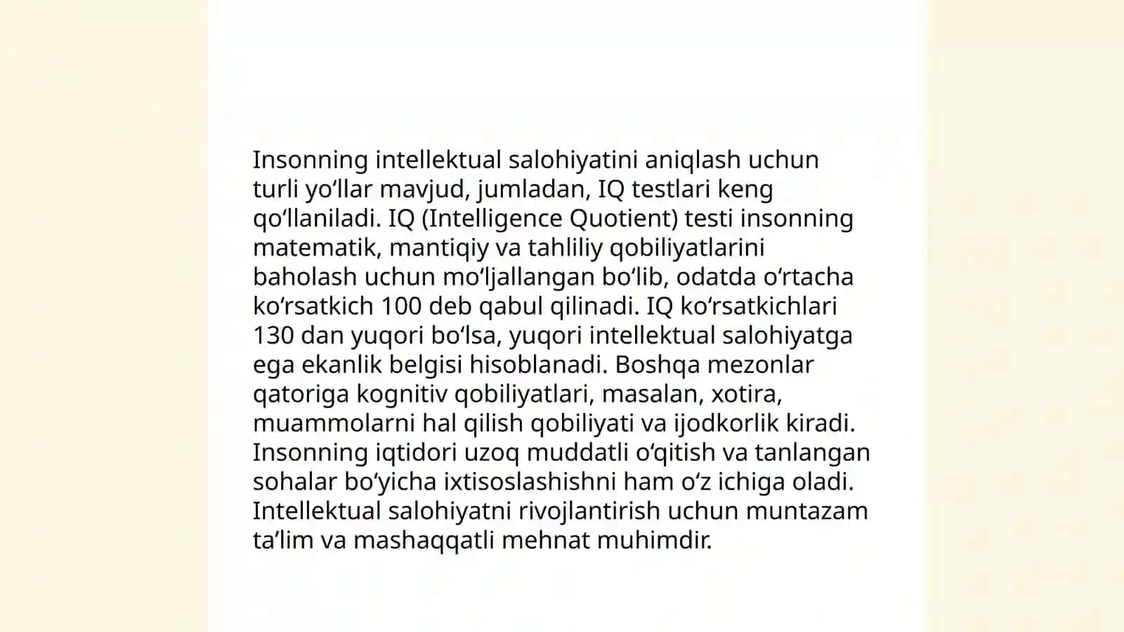 Shaxs iqtidori va qobilyatlari diagnostikasi 4