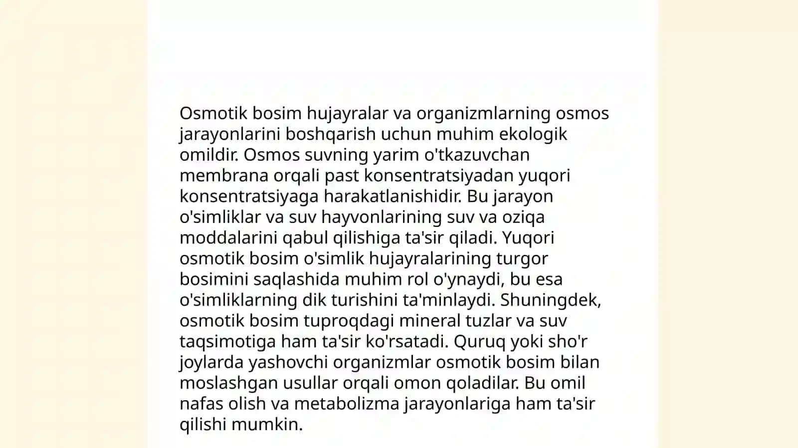 Osmotik hodisalar ekologik omil sifatida.Osmofillar,galofillar va galotolerant mikroorganizmlar 4