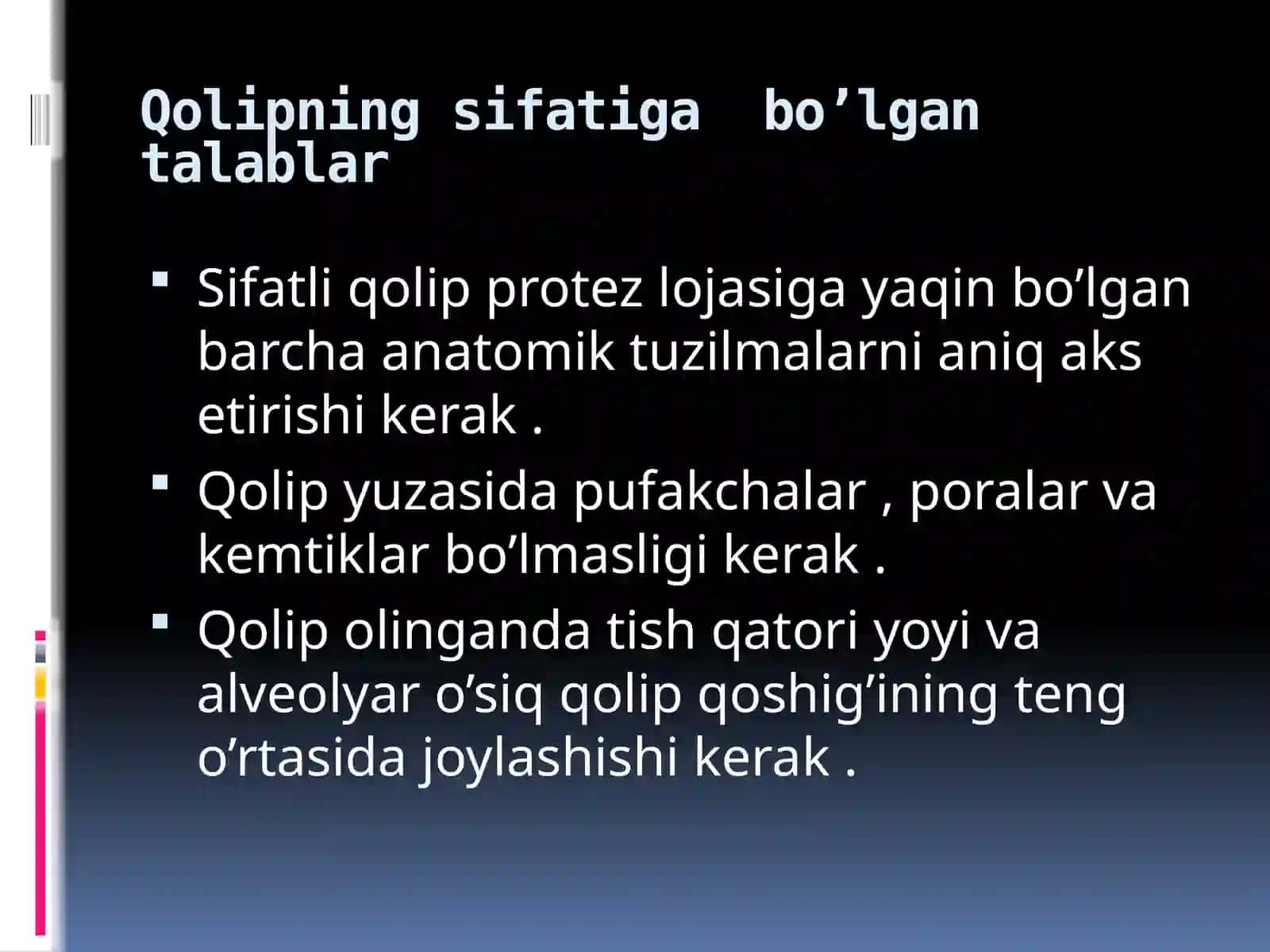Qoliplar va qolip olish uchun ishlatiladigan xomashyolar 4