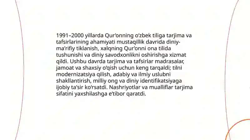 Mustaqillik yillarida quronning o'zbek tiliga tarjima qilinishi va tavsirlari 4