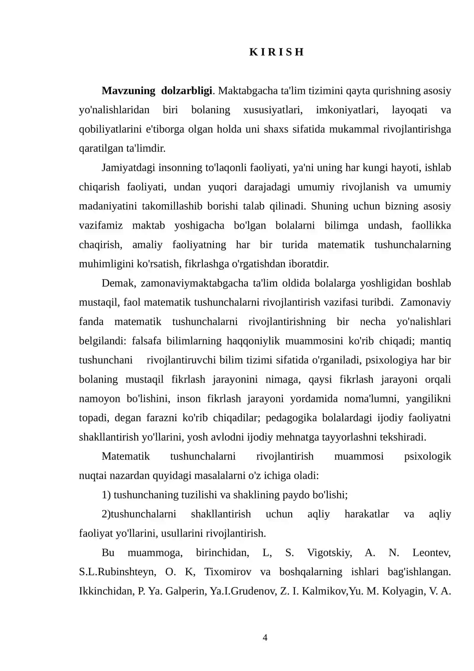 Maktabgacha yoshdagi aqli zaif bolalarga matematika darslarida o’qitishning ko’rgazmali usullaridan foydalanish metodikasi 4