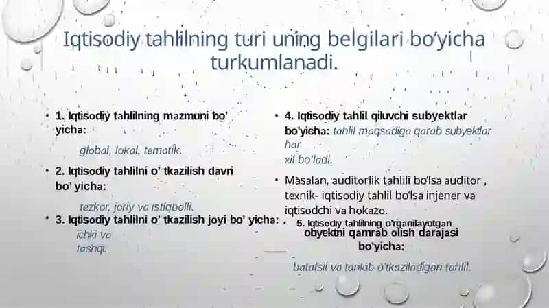 IQTISODIY TAHLILNING TURLARI 4