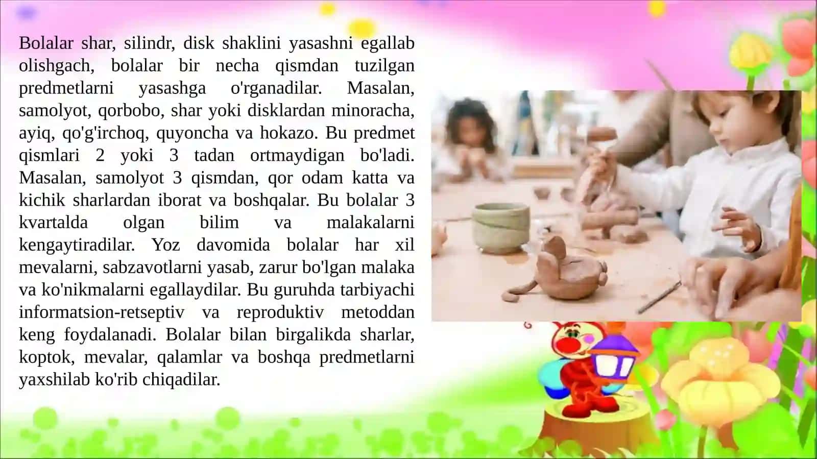 Maktabgacha yoshdagi bolalarda loy ishini o'rgatish 4