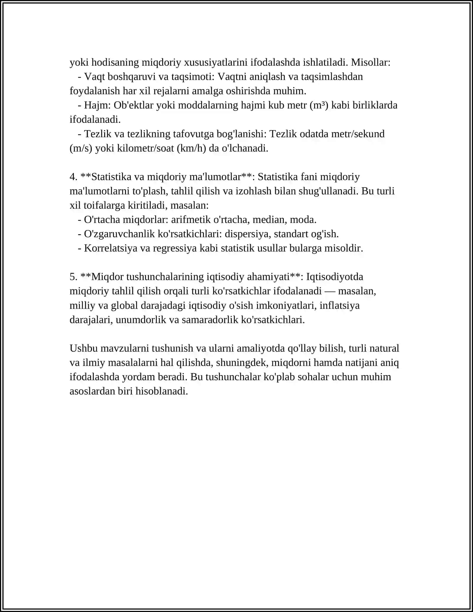 SON VA MIQDOR HAQIDAGI TASAVVURLARNI SHAKILLANTIRISH 4