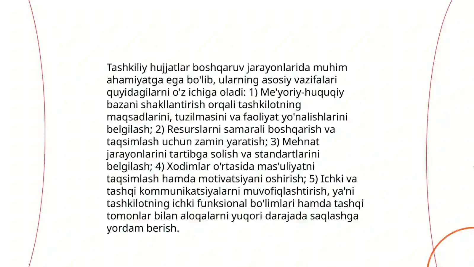 Tashkiliy hujjatlarning vazifasi va turlari 4