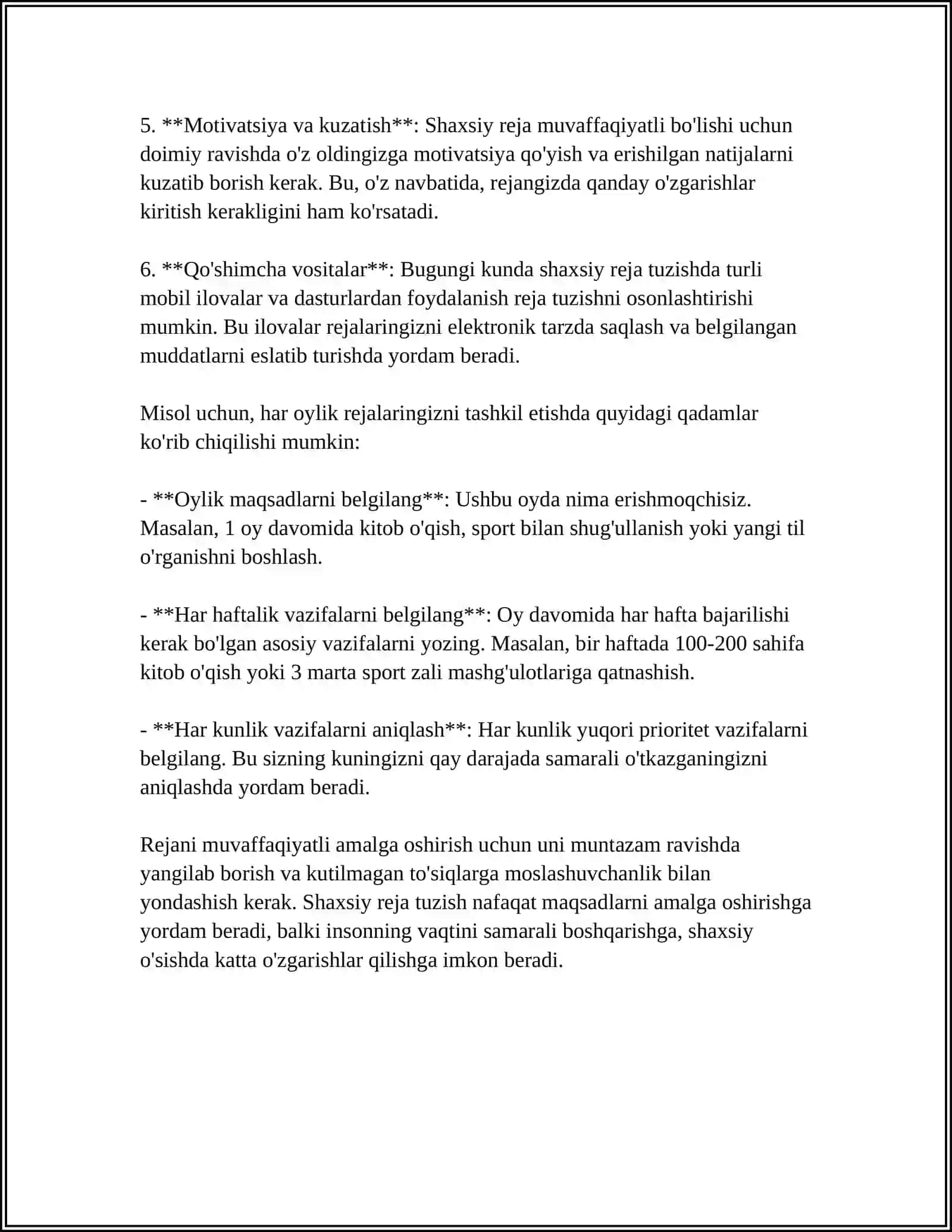 SHAXSIY AKADEMIK FAOLIYATNI TASHKIL ETISH 4