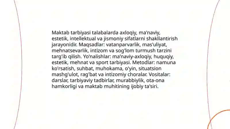 Tarbiya jarayonining shakllari va metodlari 4