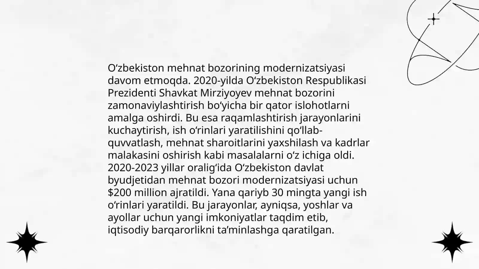 Shavkat Mirziyoyevning iqtisodiy islohotlari 4