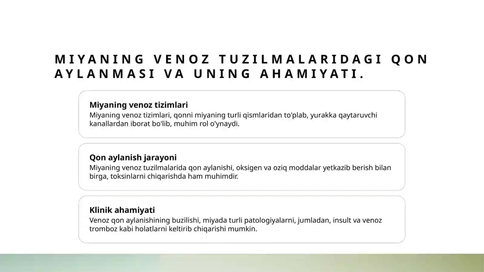 Bosh miya pardalarining vena boʻshliqlari va sistemalari 4