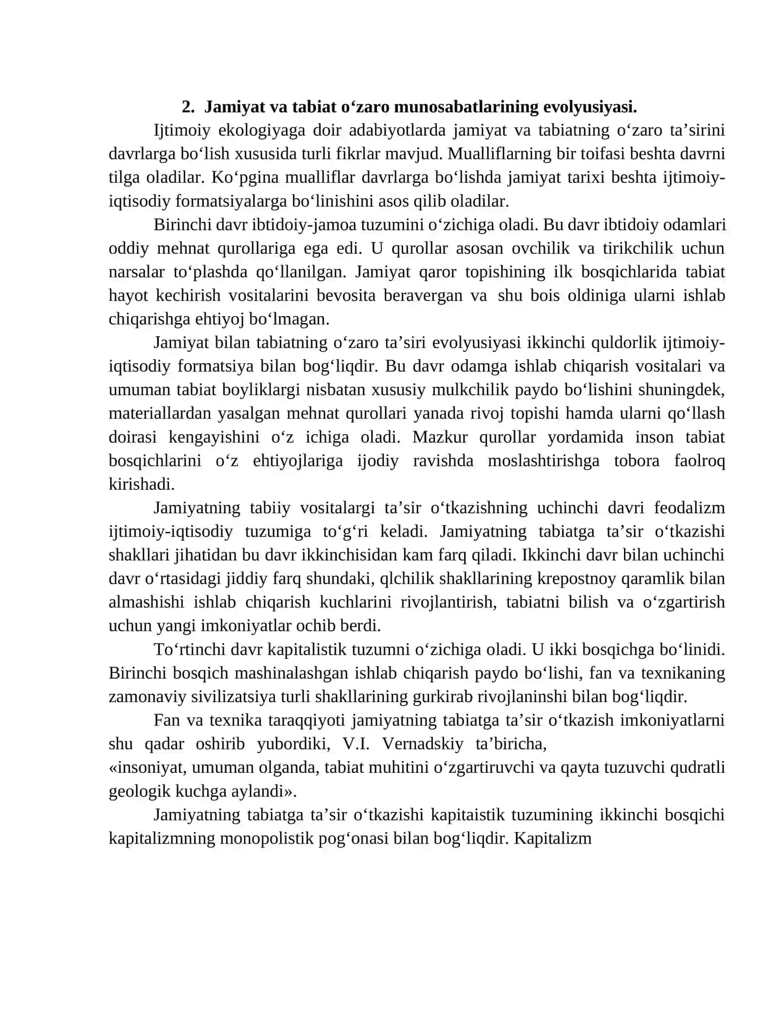 Insonning xo‘jalik faoliyati ta’sirida atrof muhit holati o‘zgarishi va uning oqibatlari 4