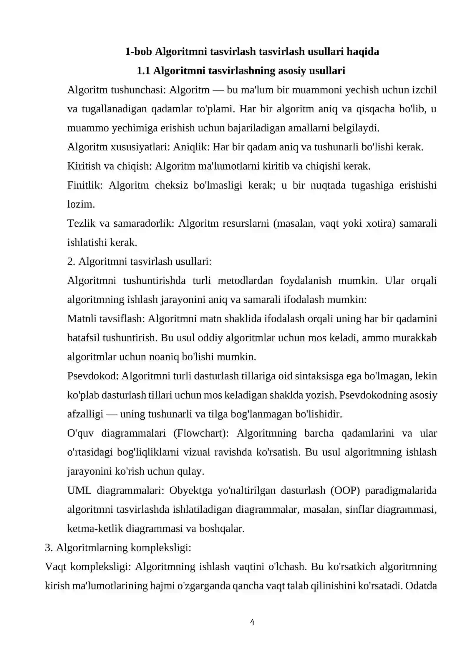 Algoritmning tasvirlash usullari 4