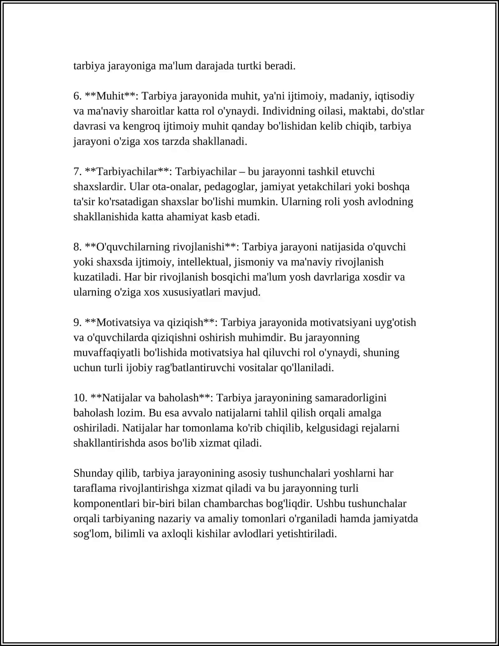 TARBIYA JARAYONINING MOHIYATI VA MAZMUNI 4