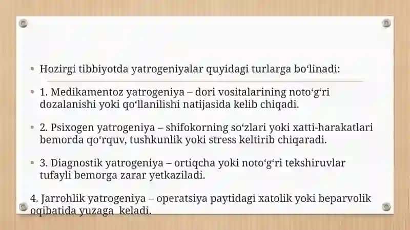 Hozirgi zamon tibbiyotida yatrogeniya muammolari 4