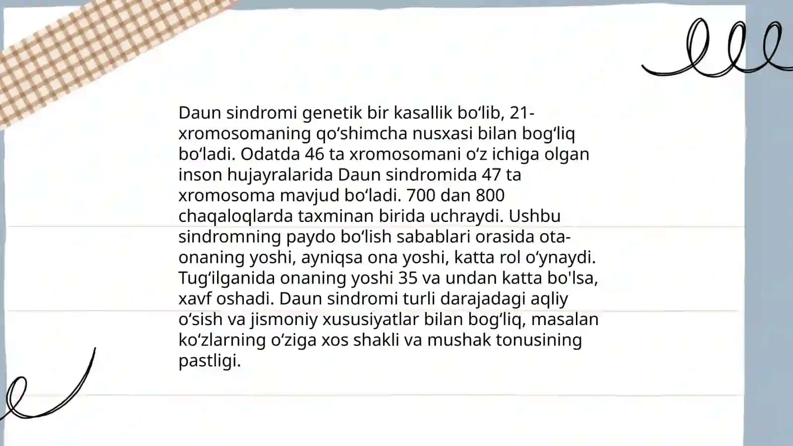 Daun Sindromi Bolalarni Kelib Chiqish Sabablari 4