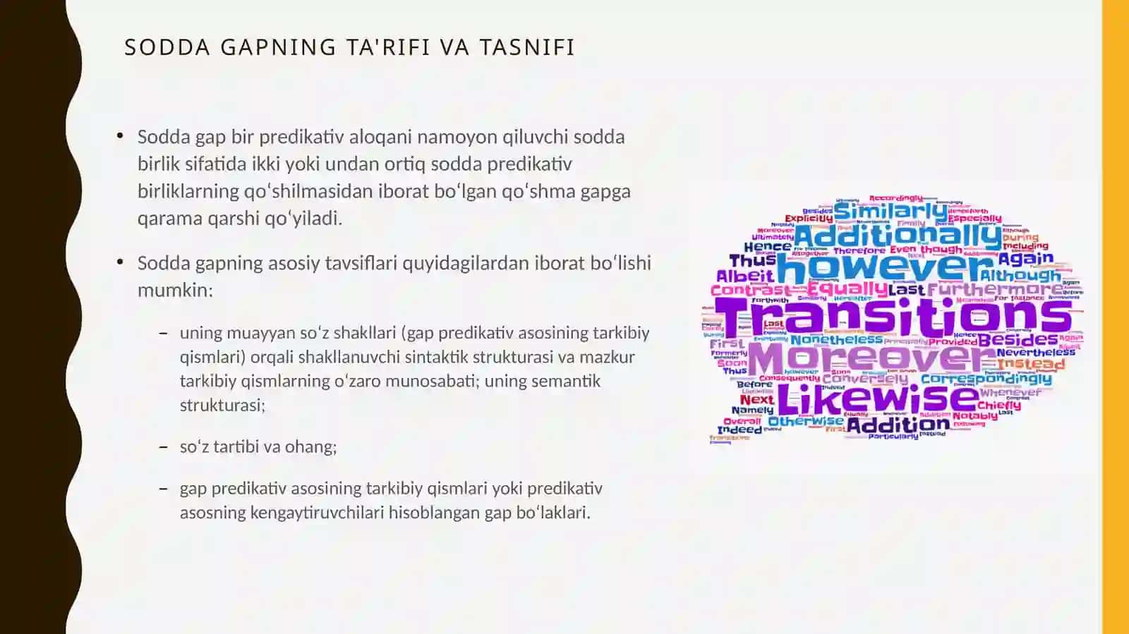 Sodda gapning ta'rifi va tasnifi 4