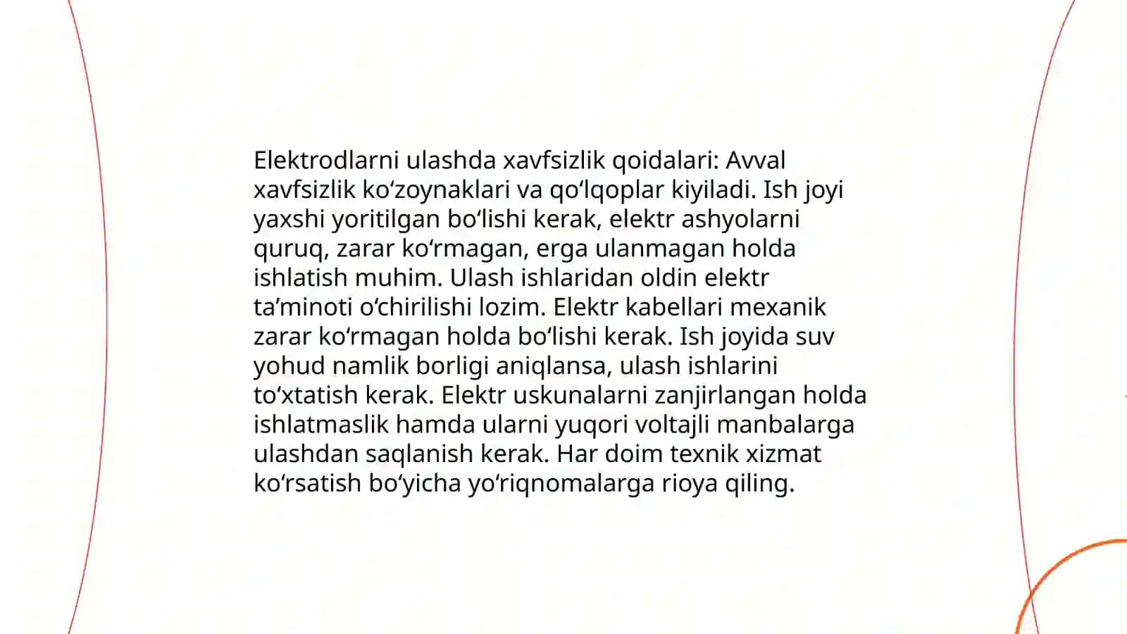 Elektrodlarni toʻgʻri ulash 4