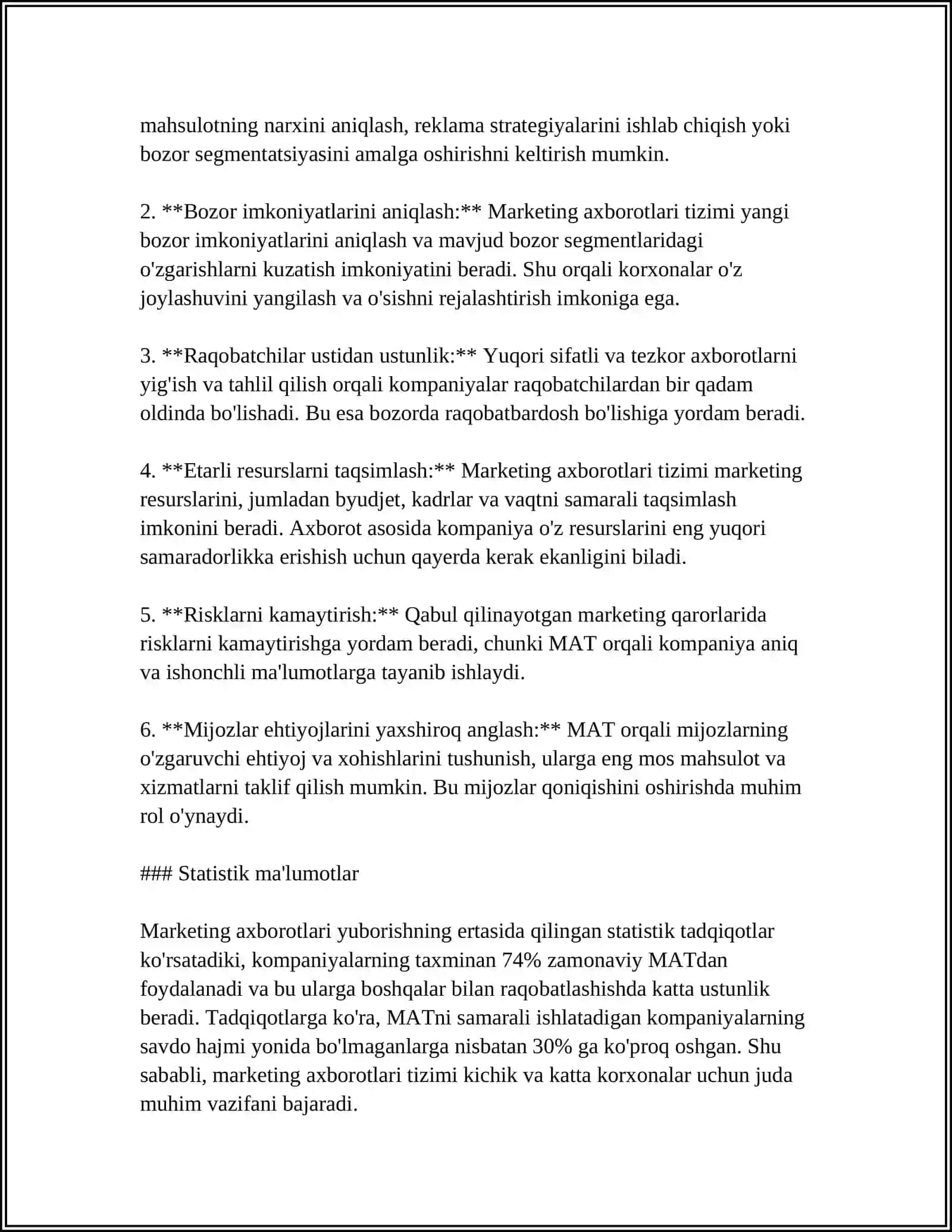 BIRLAMCHI MARKETING AXBOROTLAR YIGʻISHNING SOʻROV, KUZATISH VA EKSPERIMENTAL USULLARI 4