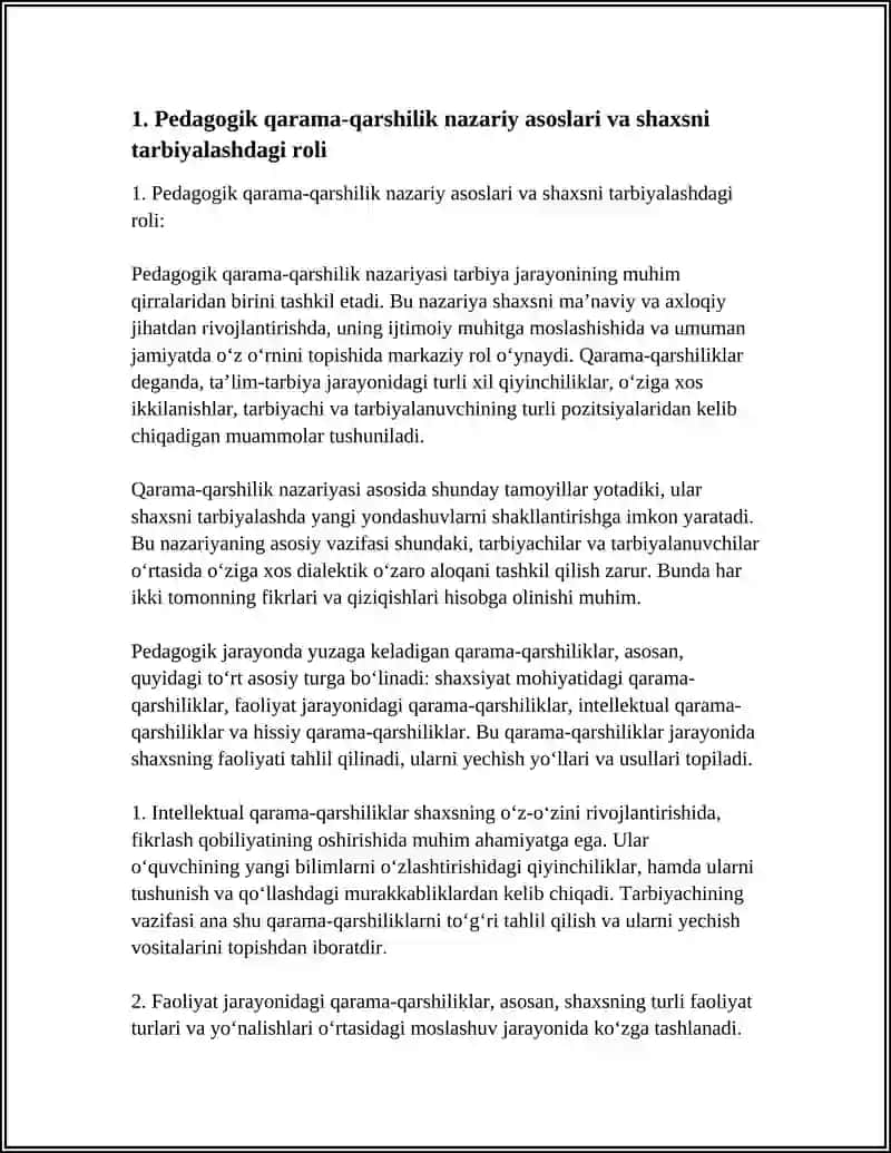 PEDAGOGIK QARAMA-QARSHILIK TARBIYACHI VA TARBIYALANUVCHILAR SHAXSINI TAKOMILLASHTIRISH 4