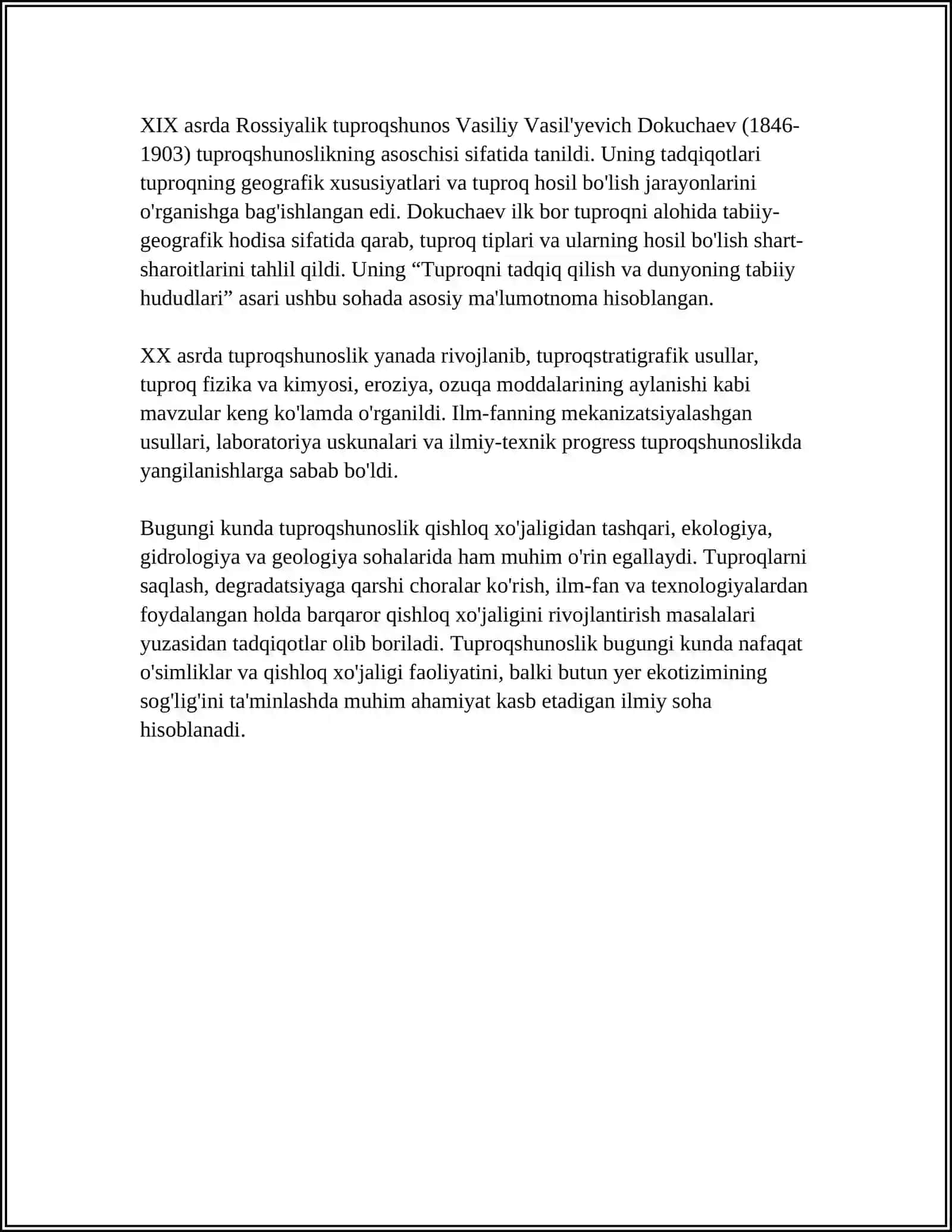 V.V DOKUCHAYEV TUPROQSHUNOSLIK VA TUPROQLAR GEOGRAFIYASINING ASOSCHISI 4