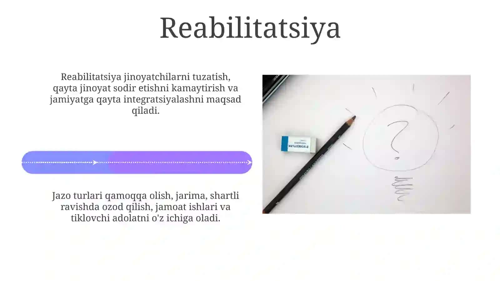Jazo tushunchasi va maqsadi. Turlari. Jazoni tayinlash 4