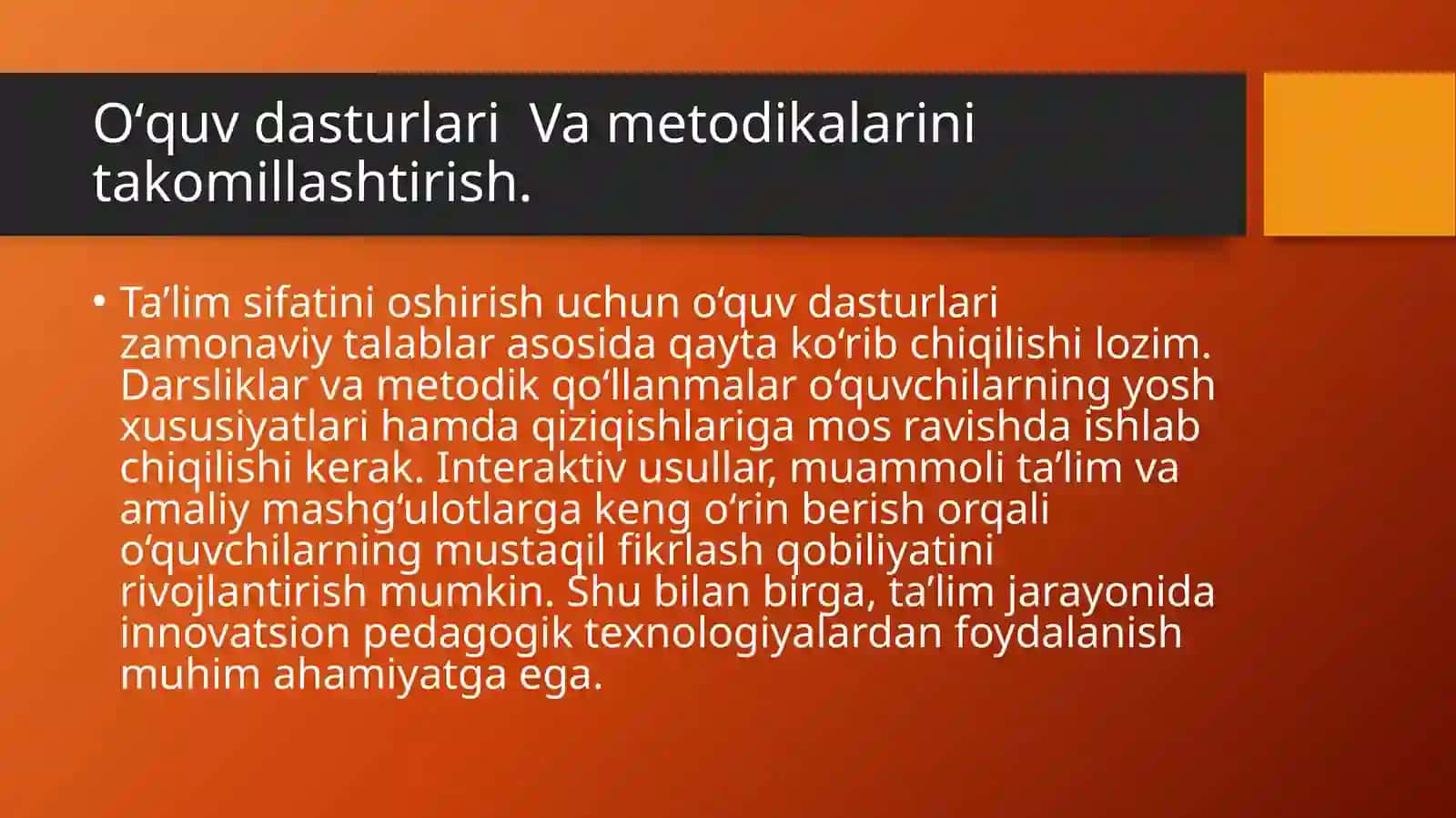 Talim sifati loyixasining asosiy vazifalari 4