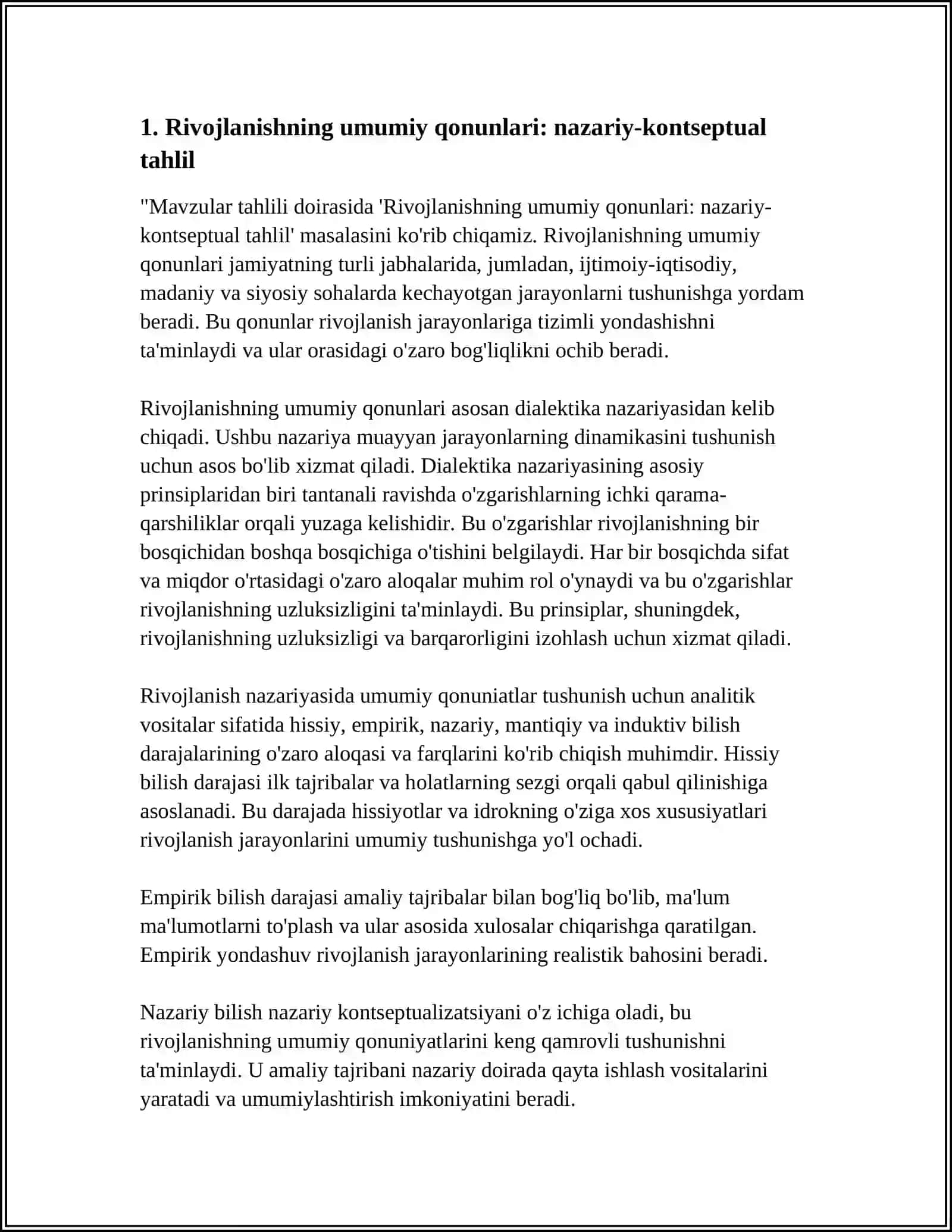 Rivojlanishning Umumiy Qonunlari: Natzriy-Kontseptual Tahlil 4