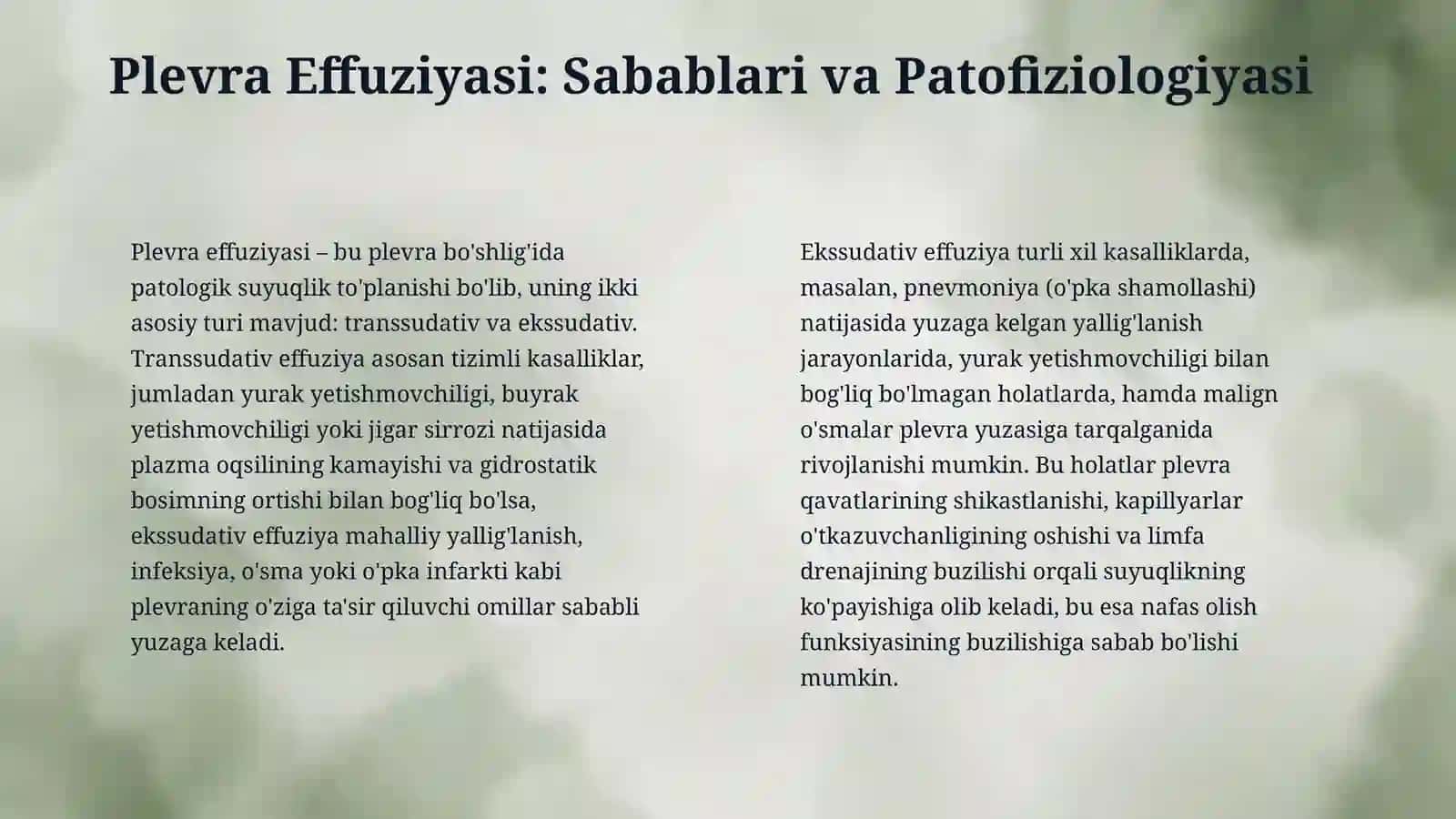 Plevra bo’shlig’i punksiyasi va Plevra bo’shlig’ini drenajlash usullari 4