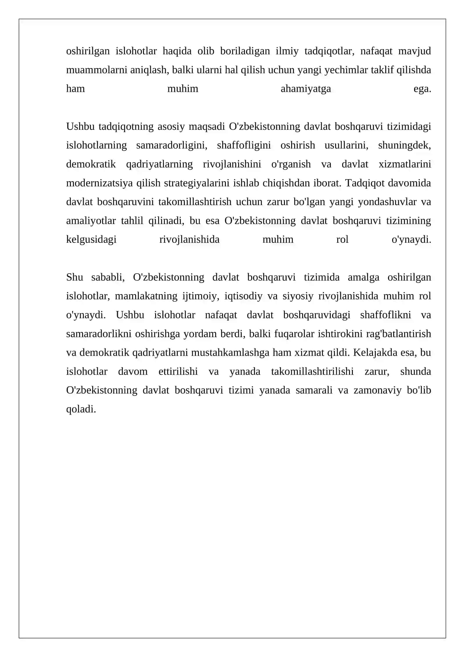 MUSTAQILLIK YILLARIDA DAVLAT BOSHQARUVI TIZIMIDA AMALGA OSHIRILGAN ISLOHOTLAR 4